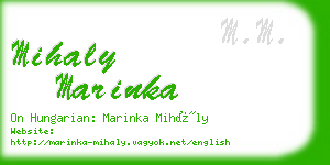 mihaly marinka business card